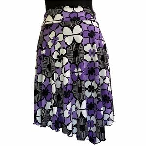 CATO Purple Whte Blk Handkerchief Scallop Skirt SM
